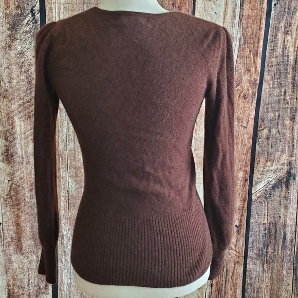 U-knit 100% Cashmere Size Small Chocolate Brown Sweater - Picture 2 of 5